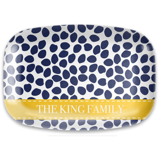 Deep Navy Organic Dots Melamine Platter